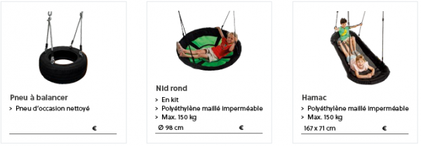 Agrés et accessoires pour Jeux