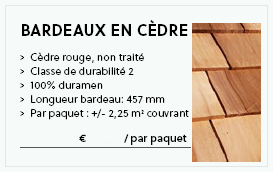 Bardeaux en Cèdre
