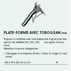 Plate-forme toboggan seule