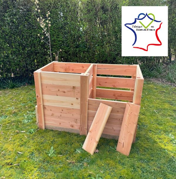 Bac à compost double en Douglas